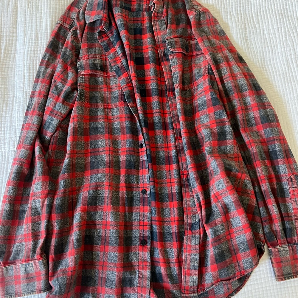Red and Black Plaid Men's Shirt